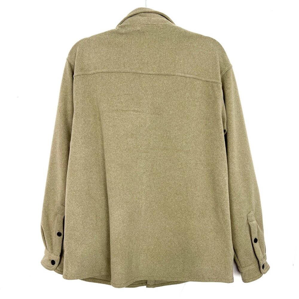 Kirkland Shacket Shirt Jacket Tan Soft Fleece Flap Over Pockets Men's Large - Picture 5 of 5